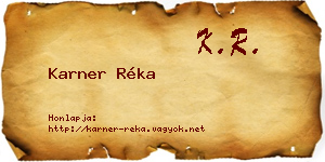 Karner Réka névjegykártya